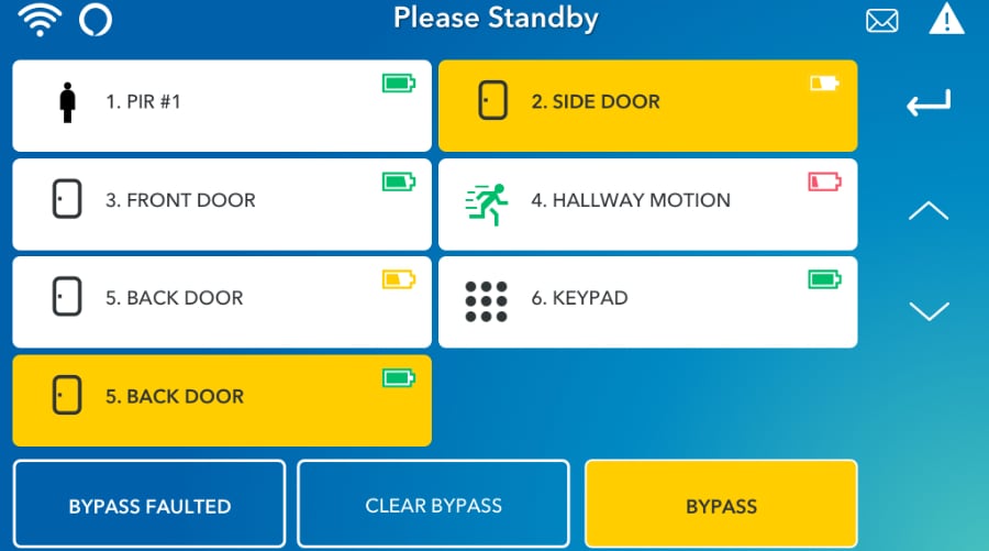 Columbia security system command screen.